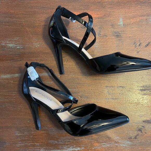 NWT TOP MODA Women's Stiletto Monroe-5 Verniz High Heels Ankle Strap Size 7 - Picture 3 of 10